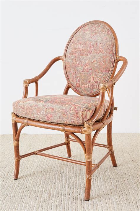 Outdoor rattan chairs leisure outdoor terrace courtyard armchair balcony plascti backrest tea table outside swing dining chair. Set of Eight McGuire Rattan Chinoiserie Dining Armchairs ...