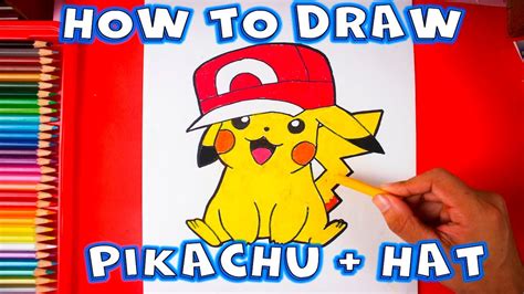How To Draw Pikachu With Ashs Hat Step By Step Youtube