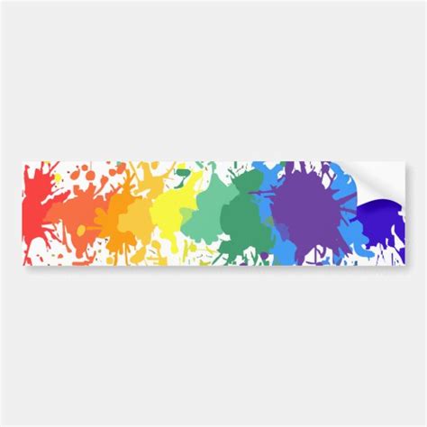 Rainbow Paint Splash Drips Gay Pride Car Bumper Bumper Sticker