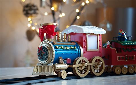Toy Train Christmas Theme Hd Wallpaper Background Image 1920x1200