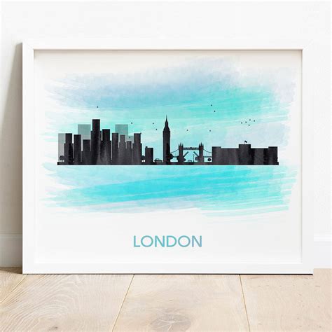London Skyline Print By Pink Milkshake Designs