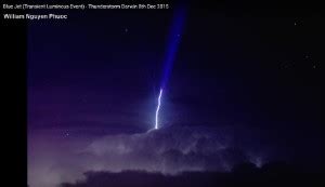 Gigantic Blue Jet Appears Over Darwing During Thunderstorm Strange Sounds