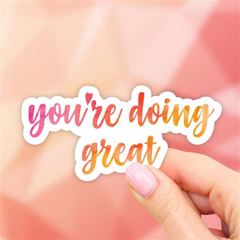 Youre Doing Great Sticker Vsco Stickers Laptop Stickers Etsy