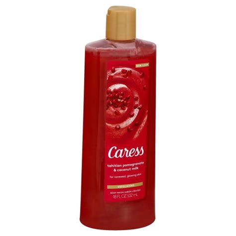 Caress Exfoliating Body Wash Tahitian Pomegranate And Coconut Milk 18 Oz