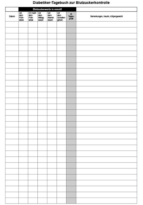 Bemusterungsformulare aufgezeigten vorlagen verwendet werden. Blutzucker Tabelle Zum Eintragen Pdf