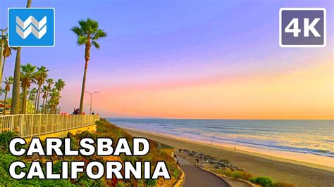 4k Sunset At Carlsbad Beach In San Diego County California Usa