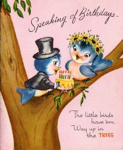 Birthday Card Bluebirds Kids Birthday Cards Vintage Birthday Cards