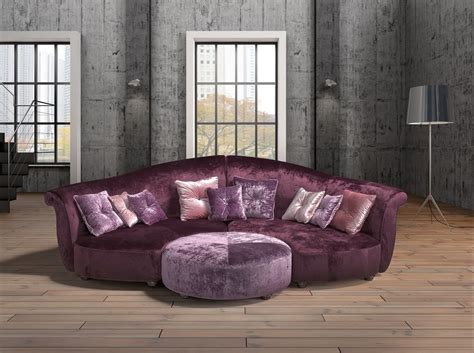 Estro Salotti Allegretto Modern Purple Fabric Sectional Sofa