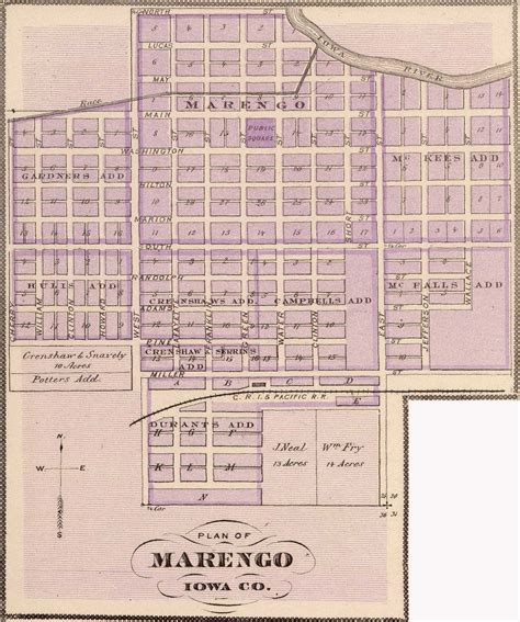 Iowa County Iagenweb Records Maps 1875 Andreas Atlas City Of Marengo