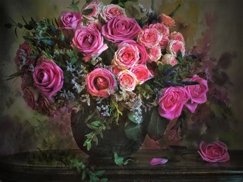 Pink Flower Flower Vase Rose Wallpaper Coolwallpapersme