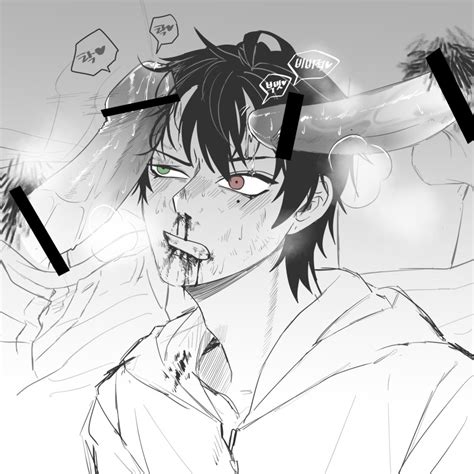 Rule 34 Black Hair Blood Blood On Face Censored Faceless Male