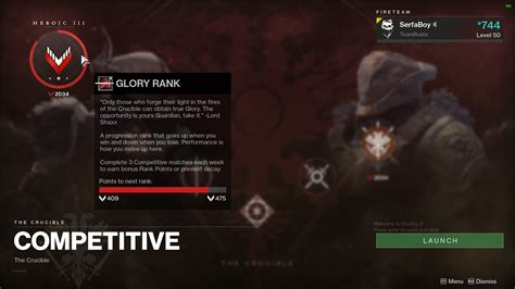 Competitive Glory Ranks In Destiny 2 Guide Stash