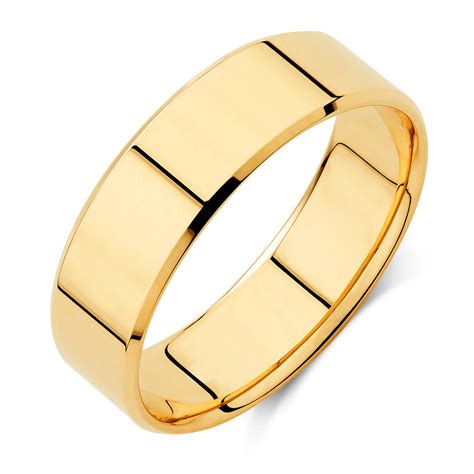 Mens Wedding Band In 10ct Yellow Gold