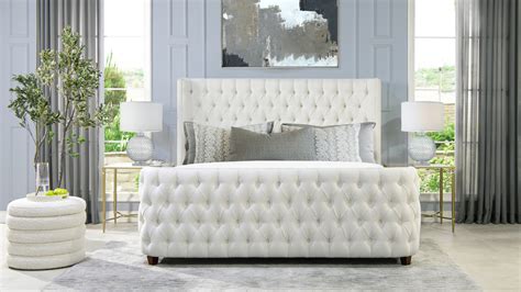 Brooklyn King Tufted Panel Bed Headboard And Footboard Set Antique