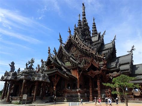 Beautiful Wooden Temple The Sanctuary Of Truth Pattaya Thailand