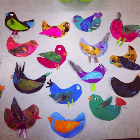 1st And 2nd Grade Bird Collages For The Love Of Art Collage Bird