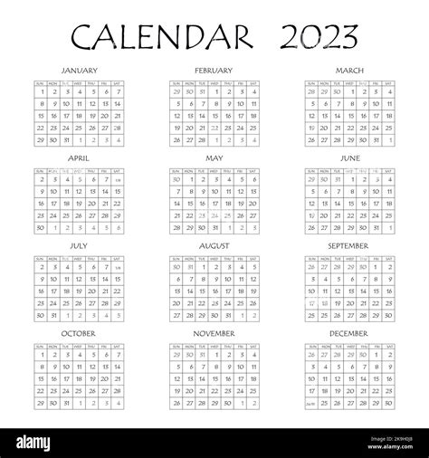 2023 Calendar Planner Corporate Week Template Layout 12 Months