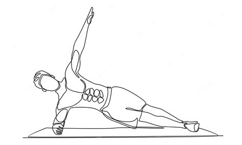 Premium Vector Continuous Line Of Man Stretching Yoga Pose