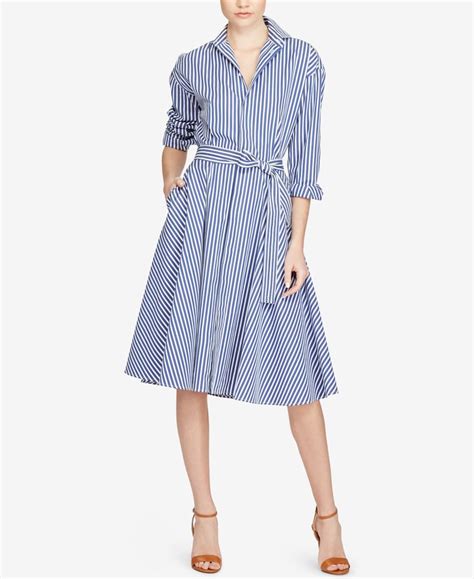 Polo Ralph Lauren Striped Cotton Shirtdress Cotton Dress Summer Maxi