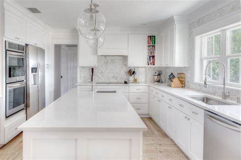The following kitchen countertop design ideas will help you effectively plan your kitchen remodel. The Kitchen: Roseland Project - Cute & Co. | White marble ...