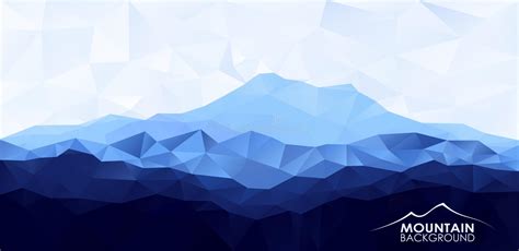 Triangle Low Poly Polygonal Background With Blue Mountain Stock Vector