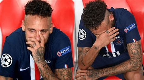 Neymar Crying Psg Superstar Breaks Down In Tears After Champions