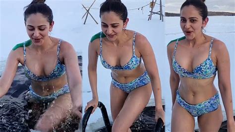 Rakul Preet Singh Take A Dip In 15 Degrees Ice Cold Water In A Bikini Youtube