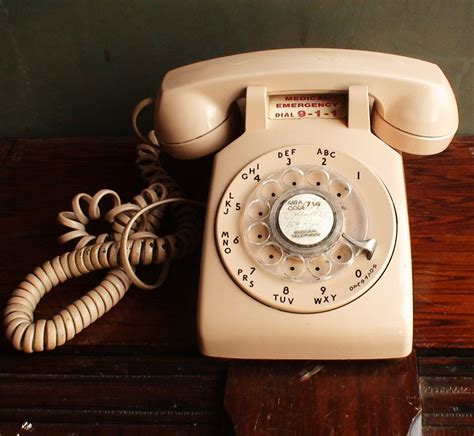 Vintage Beige Rotary Dial Telephone