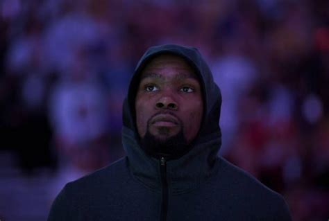 Kevin Durant Of The Golden State Warriors Stands For The National Warriors Standing Kevin
