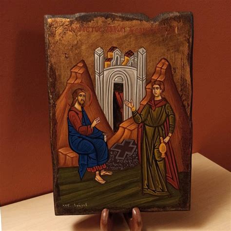 Jesus Talking To The Samaritan Women At The Well Hand Painted Etsy