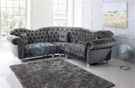 Chesterfield Italian Design Elegance Double Corner Sofa Plush Velvet