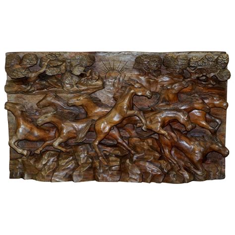 Large Wood Carved Wall Hanging For Sale At 1stdibs