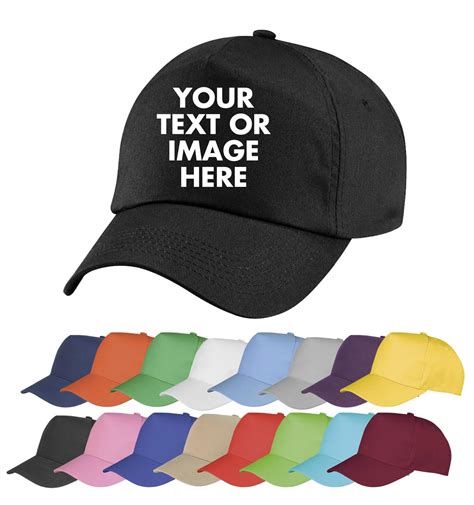 Personalised Embroidered Baseball Cap Custom Printed Hat Unisex Mens