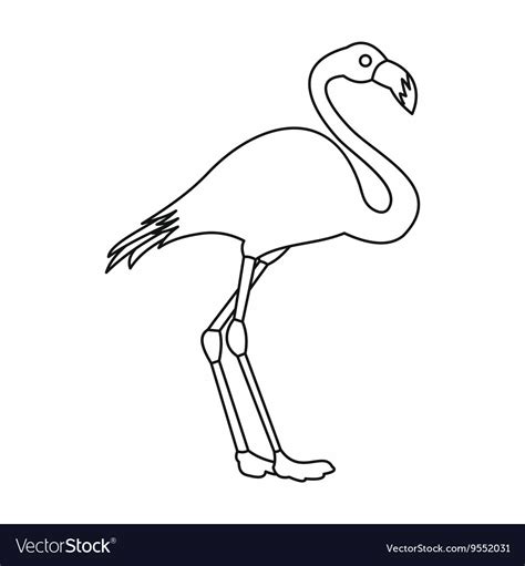Flamingo Icon Outline Style Royalty Free Vector Image