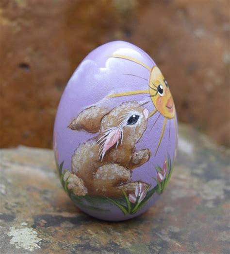 Easter Bunny And Sun Egg 4 Sizes Hand Painted Easter Bunny Easter