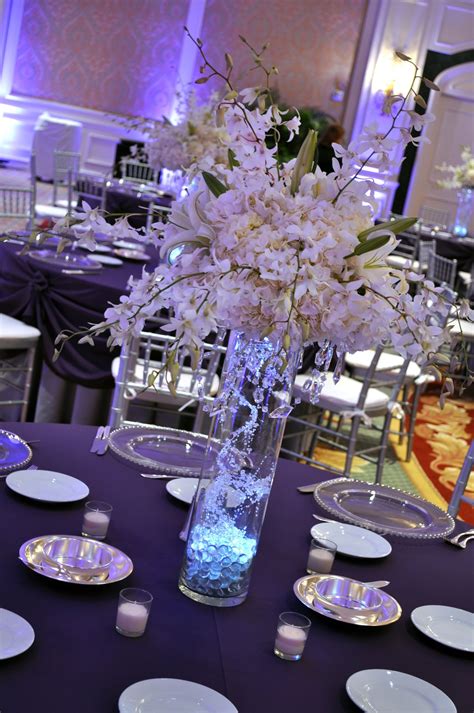 White Sparkle Tall Wedding Centerpieces Reception Centerpieces