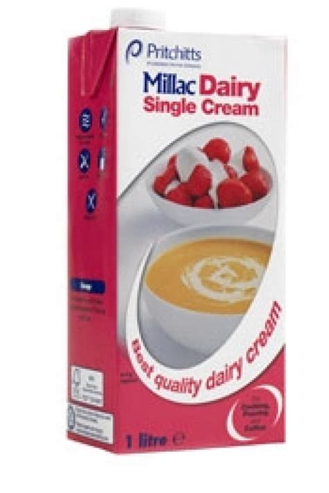 Pritchitts Millac Dairy Single Cream 1 Litre Approved Food