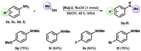 Scope Of The N Methylation Of Aromatic Amines With Methanol A B