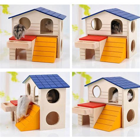 Pc Luxury Hamster House Double Wood Folding Cute Hamster Etsy