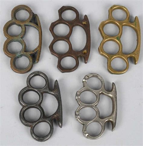 Lot 5 Vintage Brass Knuckles