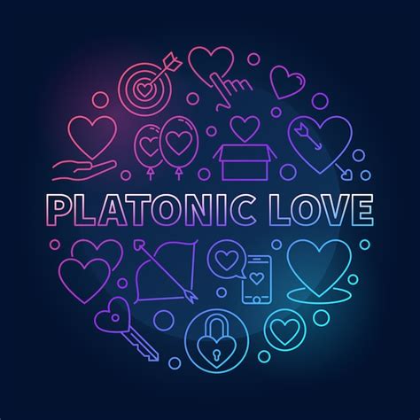 Premium Vector Platonic Love Vector Round Colored Outline Illustration