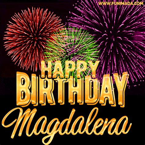 Wishing You A Happy Birthday Magdalena Best Fireworks  Animated