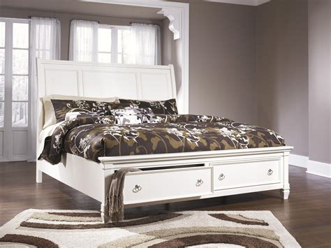 Ashley Prentice B672 Queen Size Sleigh Bedroom Set 5pcs In White Buy