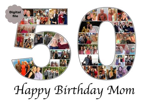 50th Birthday Photo Collage T Number Fifty Custom Photo Etsy Australia