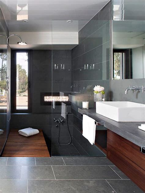 Grey bathroom ideas by decorpad.com. 35 stunning ideas for the slate grey bathroom tiles in ...