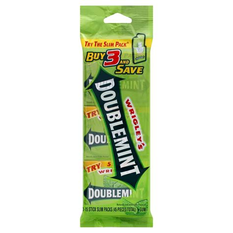 S Doublemint Chewing Gum 15 Stick Pack Wrigley 3 Ct Delivery Cornershop