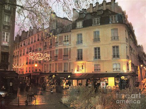 Paris Cafe Street Scene Dreamy Romantic Paris Night Street Scene