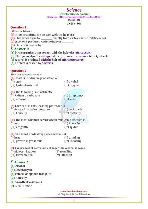 Ncert Solutions For Class Science Chapter In Pdf For