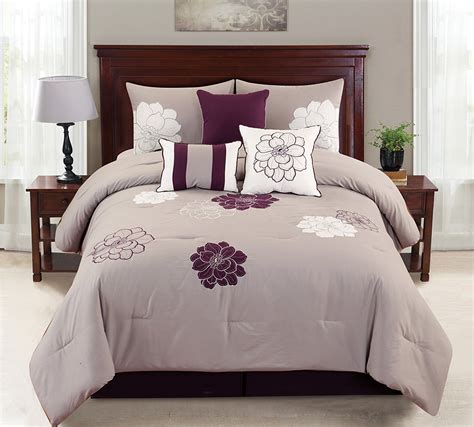 Empire Home Province 7 Piece Purple And Gray Oversized