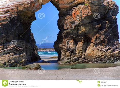 Cathedrals Beach With The Rocks Erosioned By The Action Of The Sea